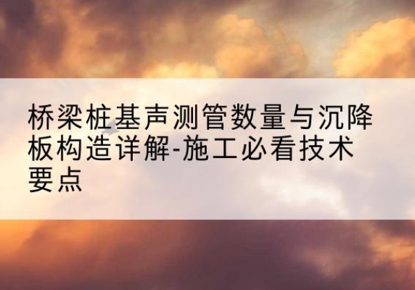 宾阳桩基需要预埋几根声测管？-桥梁桩基声测管数量与沉降板构造详解-施工必看技术要点